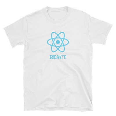 Official ReactJS React.js Logo Word JS Framework T-Shirt