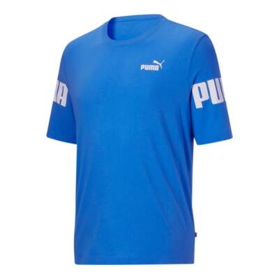 

Puma Power Colorblock Crew Neck Футболка с коротким рукавом Big Tall Mens Blue Casual T, Синий, Puma Power Colorblock Crew Neck Short Sleeve T-Shirt Big Tall
