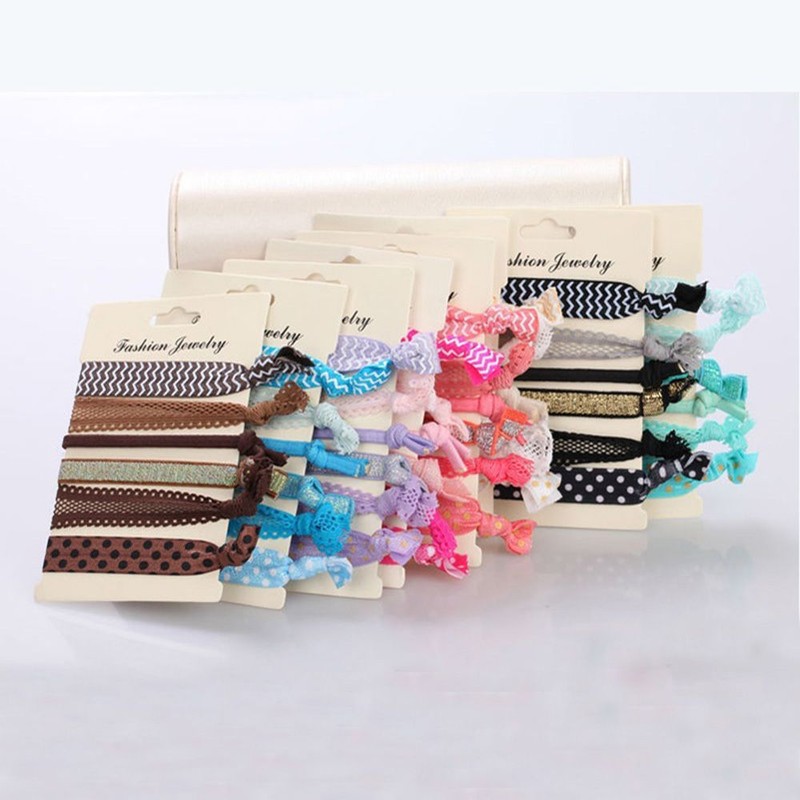 6pcs Pack Colorful No Crease Hair Ties Ponytail Bracelets Hairband