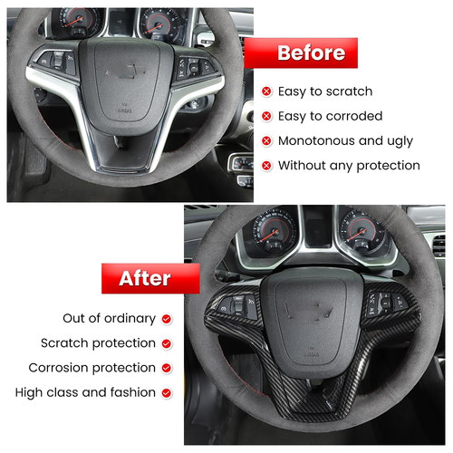 Carbon Fiber Interior Panel Decoration Cover Trim For Chevy Camaro 2010-15