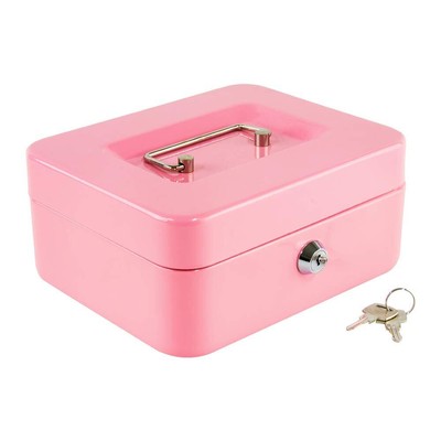 Kyodoled Medium Cash Box with Money Tray,Small Safe Lock Box with Key, Drawer