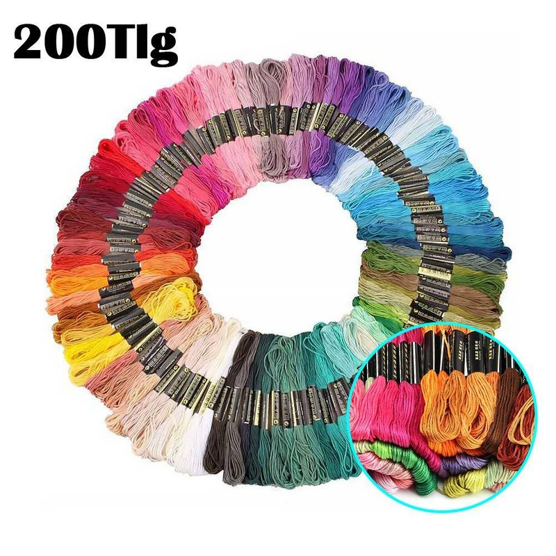 200x Anchor Stickgarn Sticktwist 8m Multicolor Farblich Sticken Nähgarn ...