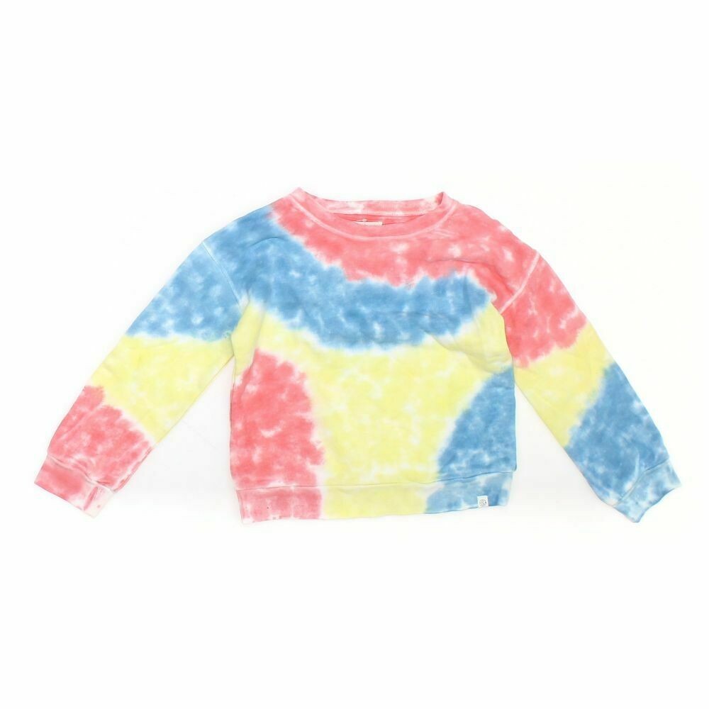 

TREASURE - BOND Groovy Красный Синий Желтый Tie Dye Терри Пуловер Свитер  14–16, Multicolor