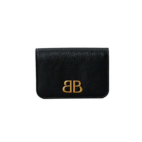 Pre-owned Balenciaga Id Wallet Monaco Fla Ca Hol 765631 Black 1000