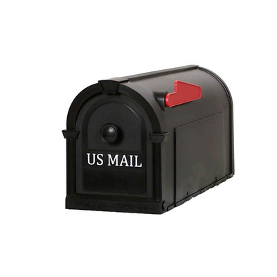 Postal Pro Mailbox Post Mount Hampton Black with White Durable Large Non-Rhist