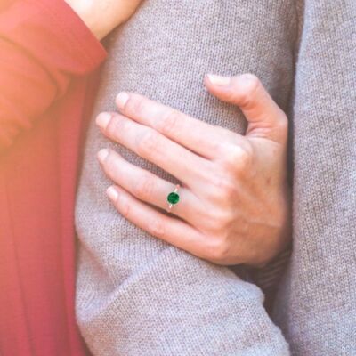 Pre-owned Pucci 2 Ct Round Cz Vvs1 Emerald Designer Statement Bridal Classic Ring 14k Pink Gold