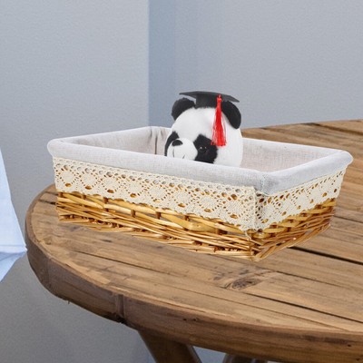  Multipurpose Rectangular Wicker Storage Basket with Removable Washable Liner