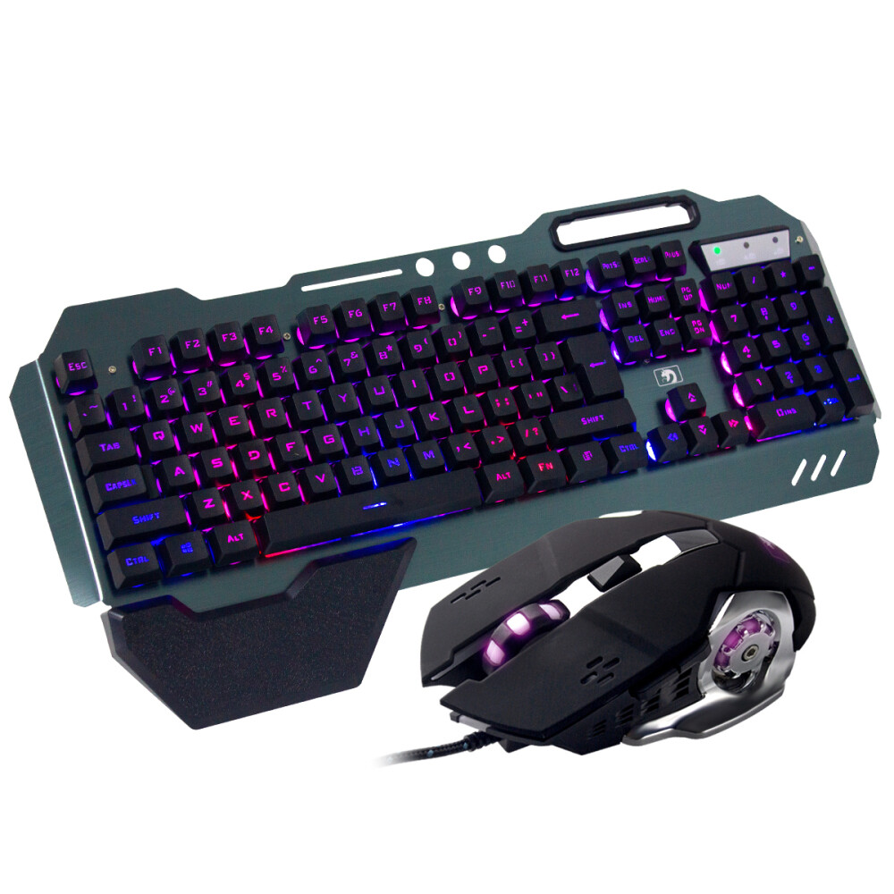 Gaming Keyboard and Mouse Mechanical Feel Computer Desktop Led Light Backlit USA