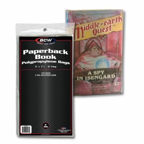 100 BCW Poly Bags For Paperback Books 2 Mil Acid Free Archival Safe Storage NEW