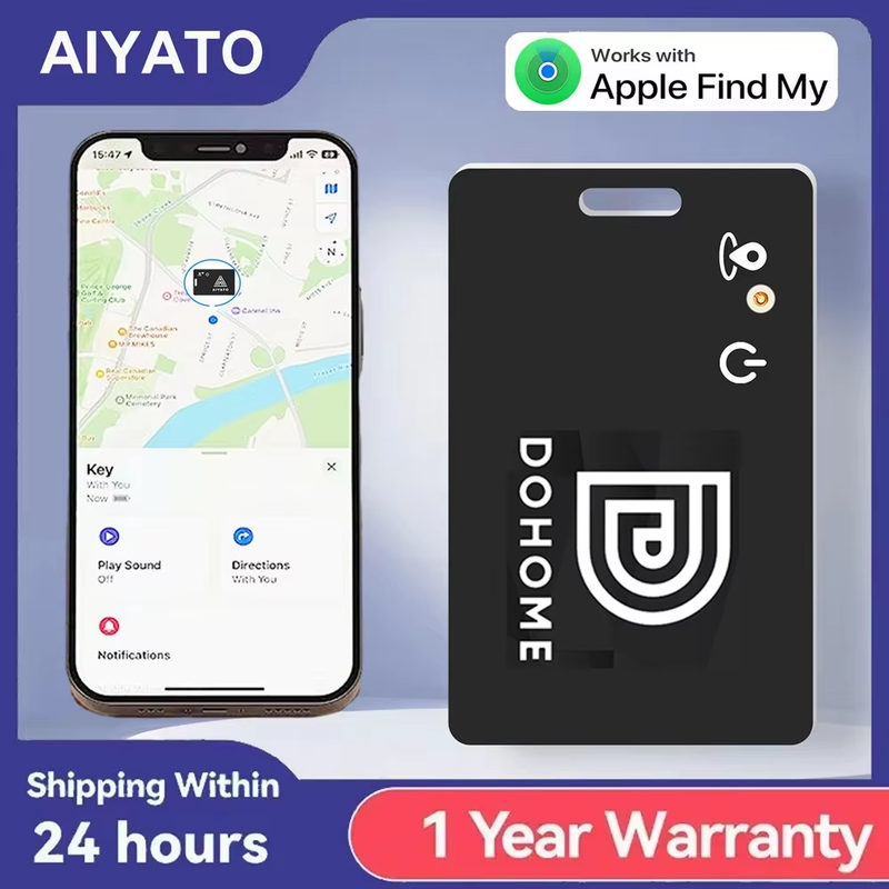 Aiyato Smart GPS Tracker Card Magnetic Charge Locator Key Wallet Tracker Pet Kid