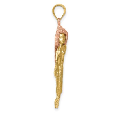 Pre-owned Superdealsforeverything Real 14kt Two-tone Mermaid Charm