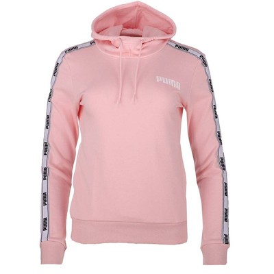 

Puma Tape Logo Pullover Hoodie Женская розовая повседневная верхняя одежда 58700503, Розовый