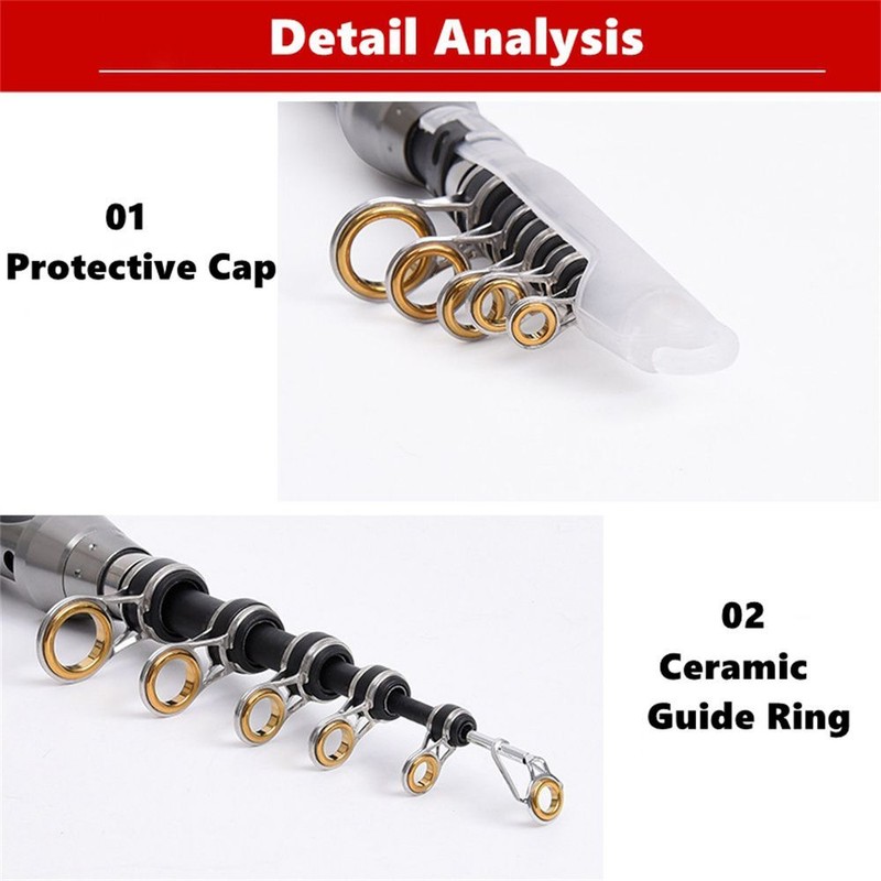 Carbon Fiber Telescopic Fishing Rod Travel Portable Spinning Pole Sea Freshwater