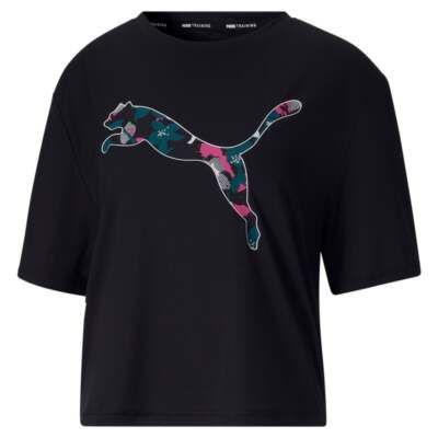 

Женская черная повседневная футболка Puma Performance с круглым вырезом и короткими рукавами 5227000, Черный