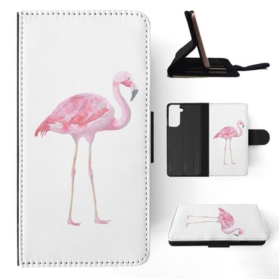 FLIP CASE FOR SAMSUNG GALAXY|WATERCOLOR PINK FLAMINGO 2