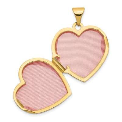 Pre-owned Skyjewelers Real 14kt Yellow Gold 18mm Domed Plain Heart Locket