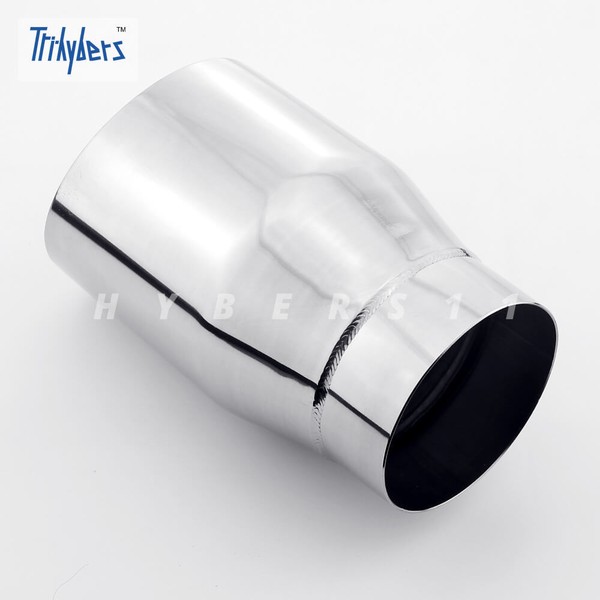 Pair 3" Inlet Double Wall 4" Out 7" Long Round 304 Stainless Steel