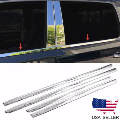 Fit 2019-2024 Dodge Ram 1500 Crew Cab/Mega Cab Stainless Chrome Window Sill Trim