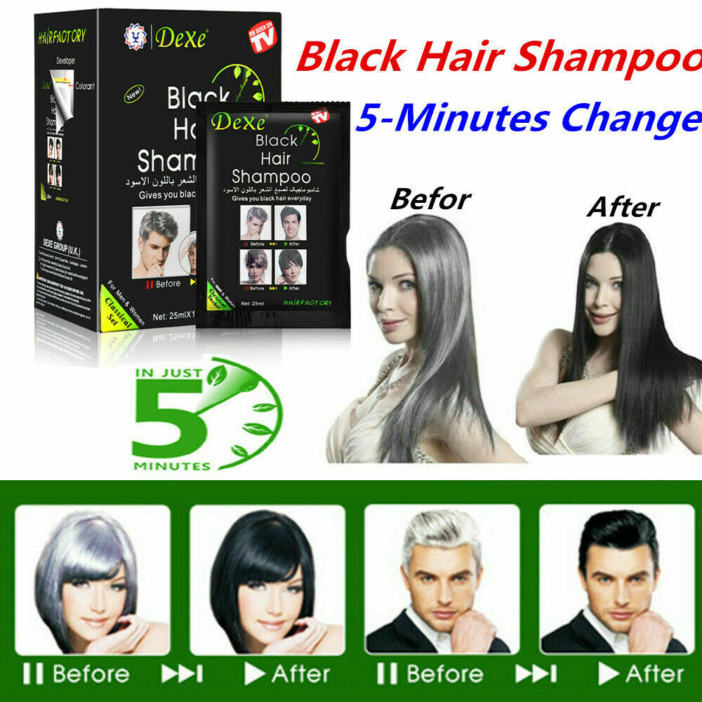 20bags Dexe Black Hair Shampoo Instant Hair Dye 5 Minutes Colorant