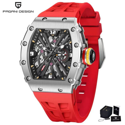 PAGANI VH65 Movt Skeleton Dial 100M Waterproof Sports Rectangle Sapphire Glass