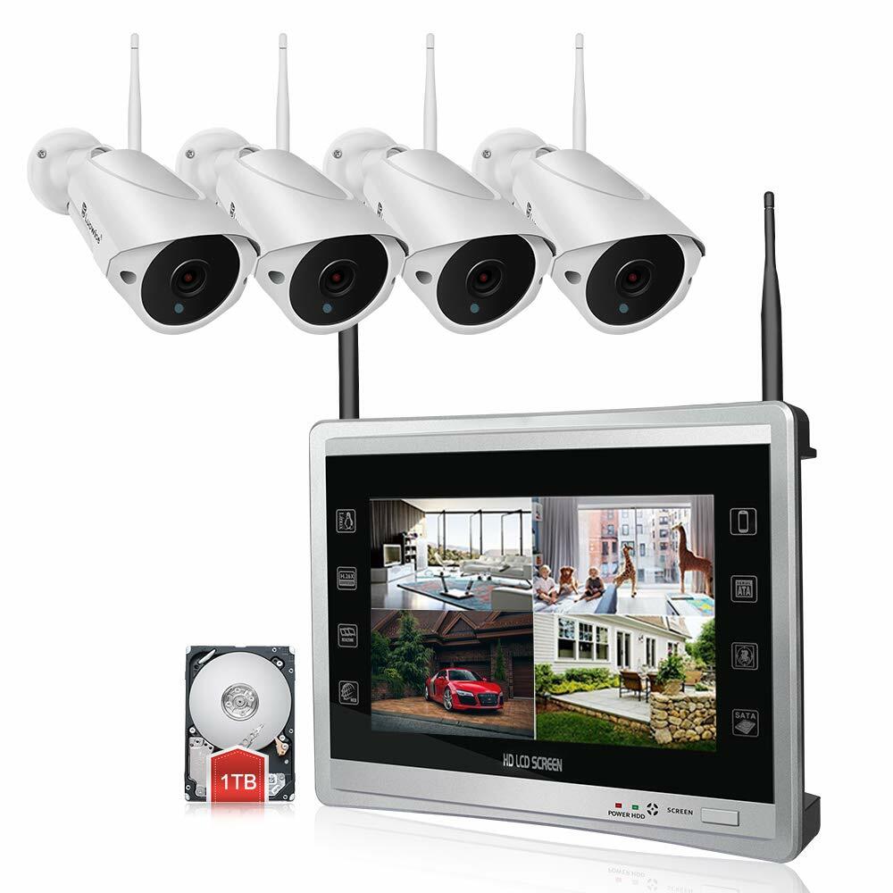 Luowice Überwachungskamera Set Außen Kabellos mit 4