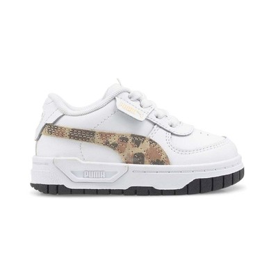 

Кроссовки Puma Cali Dream с животным принтом и перфорированной шнуровкой для девочек размером 5 м, Белый, Puma Cali Dream Animal Print Perforated Lace Up Toddler