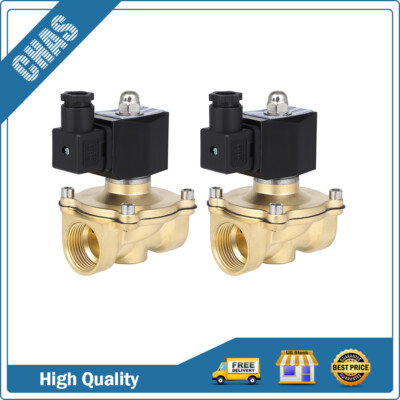 Brass For 2PCS 1'' NPT 12V Electric Solenoid Air N/C Air Ride Suspension Valve