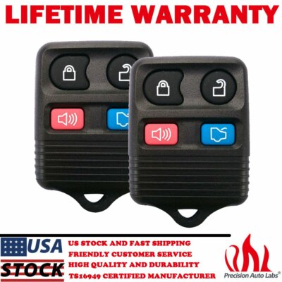 2pcs Replacement Car Keyless Entry Remote Control Alarm Key Fob Clicker For Ford