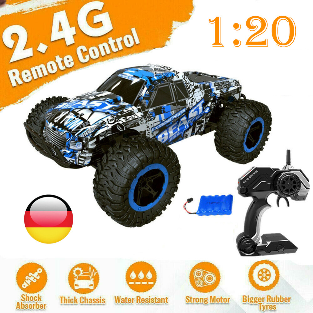 120 RC Auto Monster Truck Ferngesteuertes Geländewagen Offroad Car Spielzeug DE