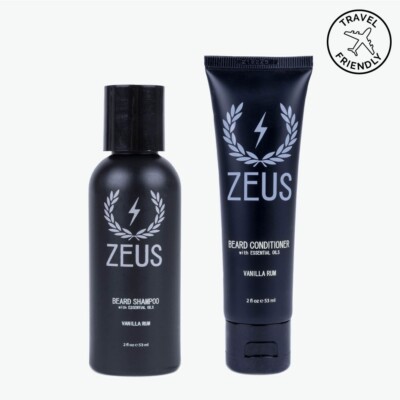 Zeus Beard Shampoo & Conditioner Vanilla Rum Travel Size Set