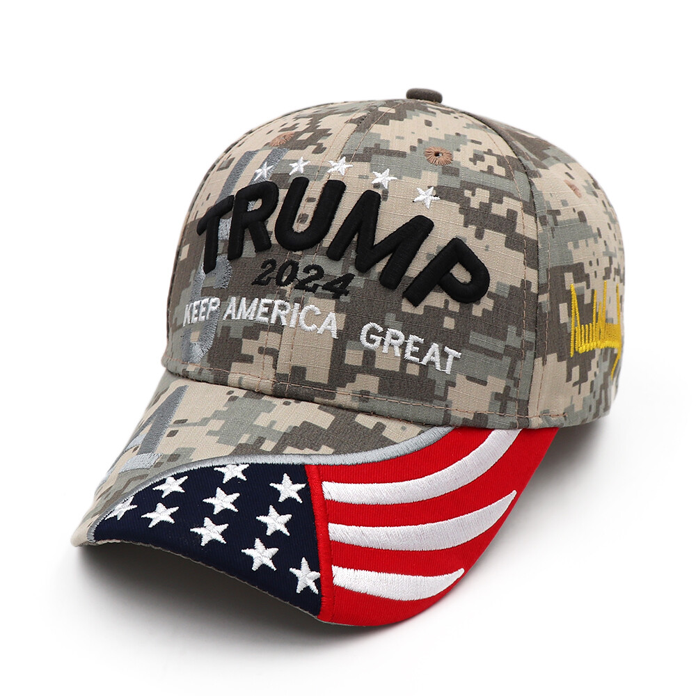 Donald Trump 2024 Hat KAG USA Flag Camo Keep America Great Mesh