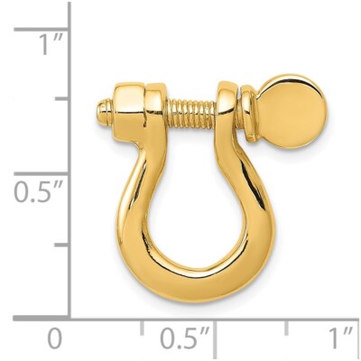Pre-owned Skyjewelers Real 14kt Yellow Gold 3d Large Shackle Link Pendant