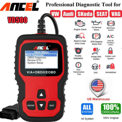 Ancel VD500 Full System ABS SRS EPB IMMO Oil Automotive OBD2 Scanner Code Reader