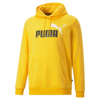 

Пуловер с капюшоном и логотипом Puma Essentials, большая мужская повседневная верхняя одежда размера , размер, Оранжевый