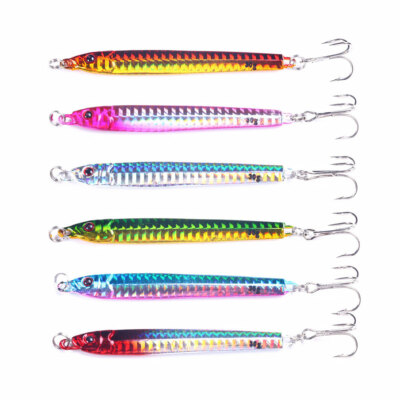 6PCS/Set Lead Metal Jigging Lure 30g-40g Spoon Bait Saltwater Jig Fishing Tackle