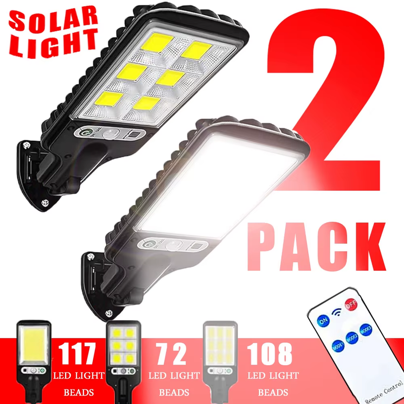 108 LED Solar Lights Outdoor With 3 Mode Waterproof Motion Sensor Security Light