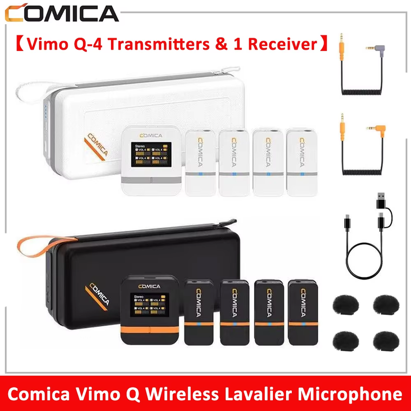 Vimo Q Four-channel Mini Wireless Lavalier Microphone System with 4 Transmitters
