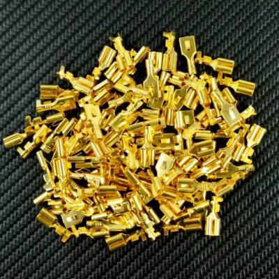 100 x Female spade quick splice crimp terminals 6.3mm crimp connector non insula