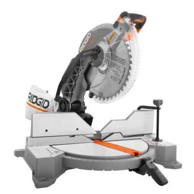 RIDGID Corded Dual Bevel LED Miter Saw Adjustable Table 12