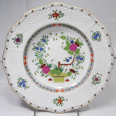 INDIAN BASKET by Herend Rim Soup Bowl 8.25'' NEW NEVER USED made in Hungary
