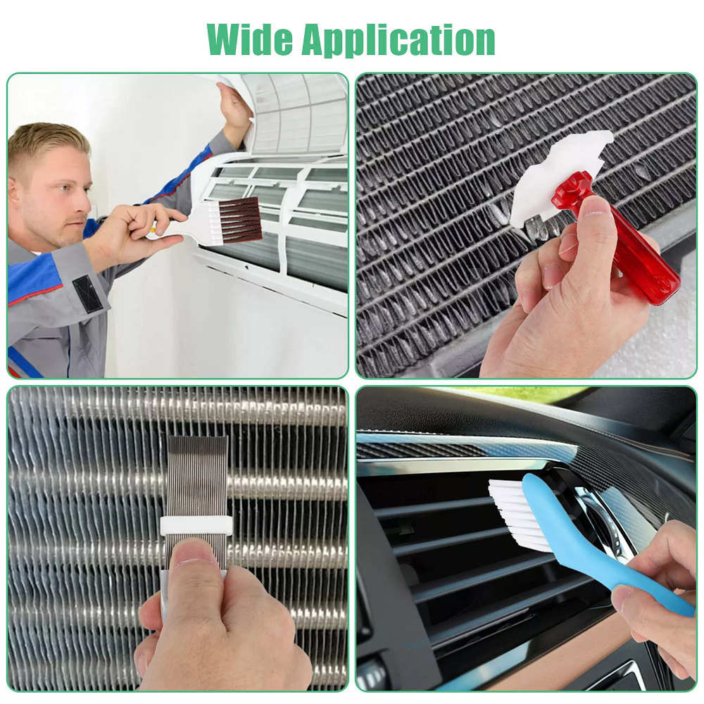 5PCS Air Conditioner Fin Cleaner Set Fin Comb Condenser Straightener Clean Brush