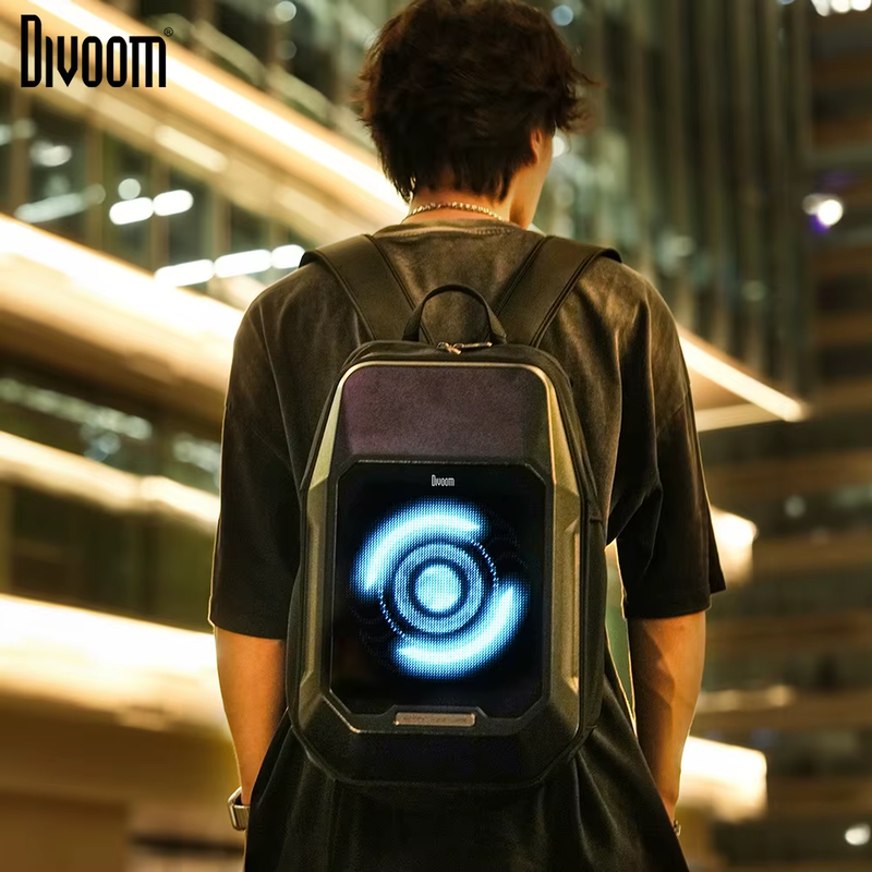 Cyberbag 64x64 Pixel LED Display 15-Inch Laptop Shoulder Bag Backpack Camera Por
