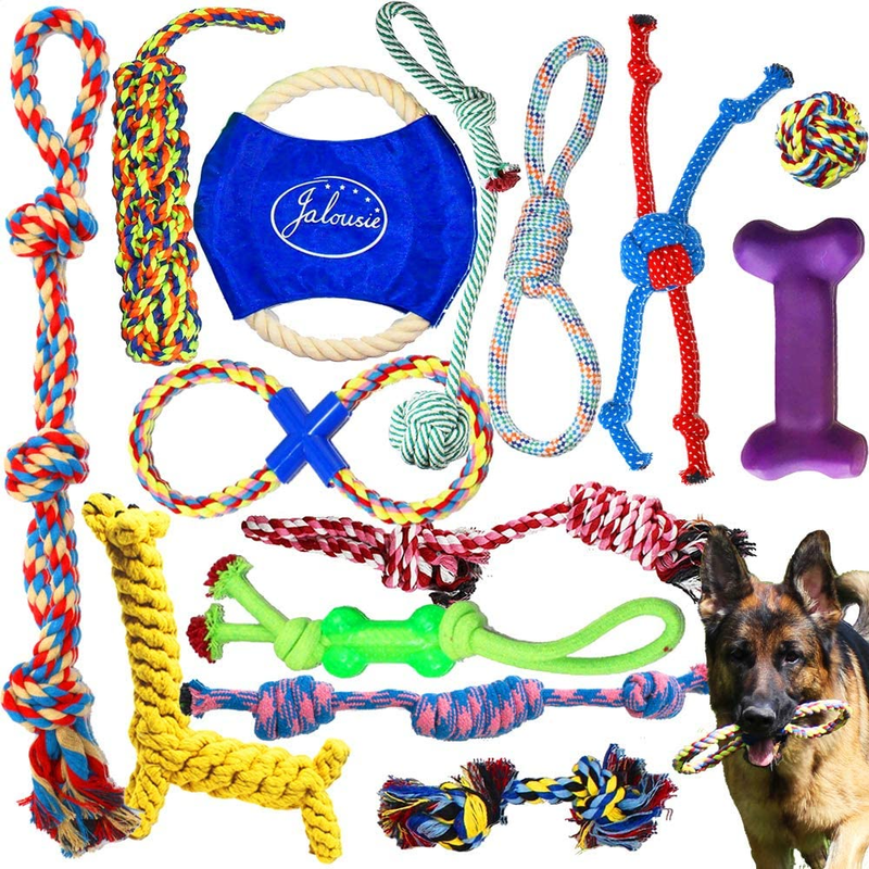 14 Pack Puppy Chew Dog Rope Toy Assortment for Small Medium Large Breeds