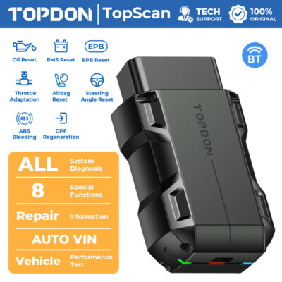 2024 TOPDON Topscan BT OBD2 Scanner Code Reader Full System Car Diagnostic Tool
