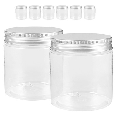  8 Pcs Small Storage Jars Regular Mouth Mason Silver Aluminum Cap Bottle Honey