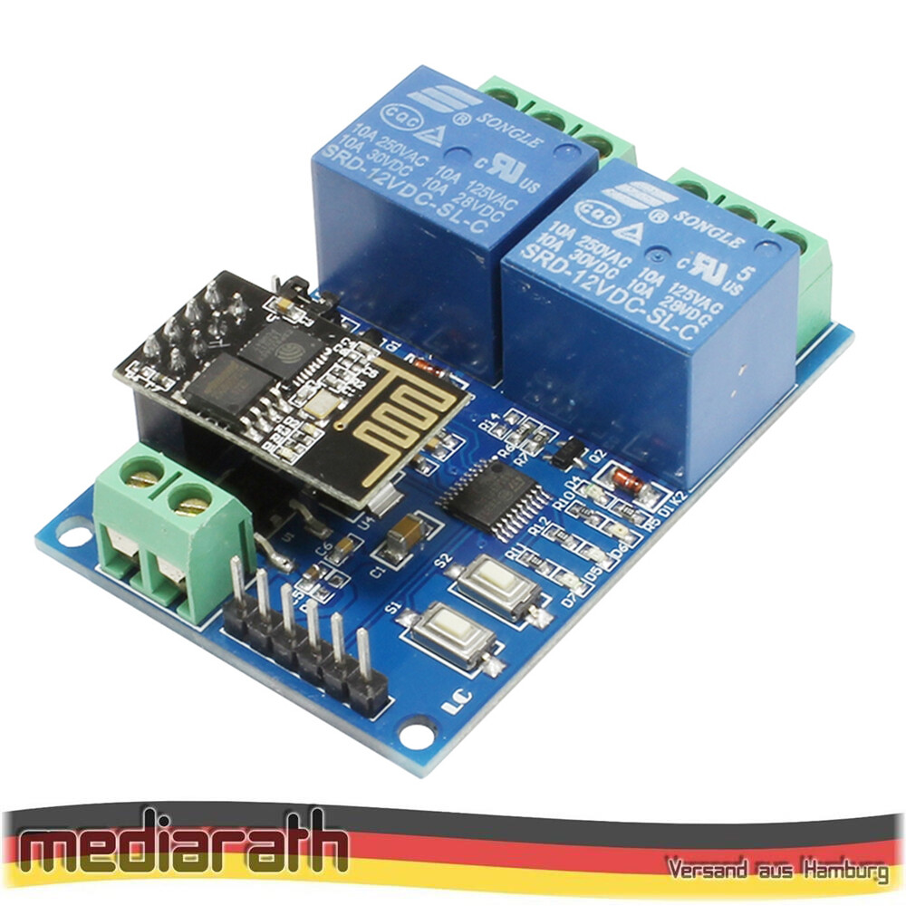LC Technology 12V 2 Kanal Relais 2 Channel Relay ESP8266 WIFI - Tasmota 15 NEU