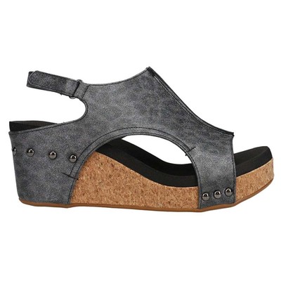 

Серые повседневные женские сандалии на танкетке Corkys Carley Metallic 30-5316-CHAR, Grey, Corkys Carley Metallic Wedge