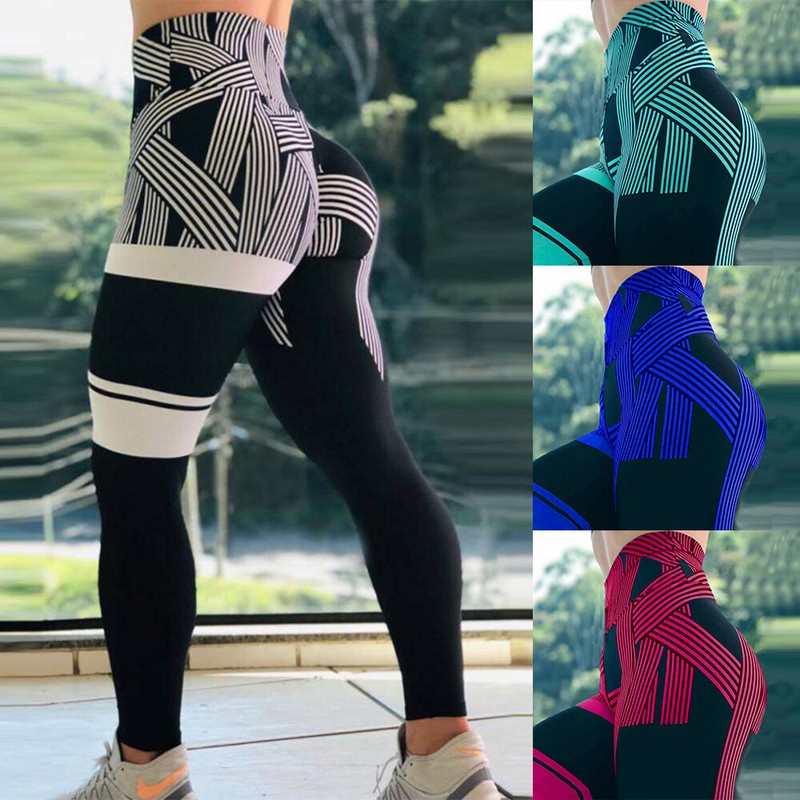 Women High Waist Yoga Pants Butt Lift Leggings Fitness Scrunch Elastic Trousers 5