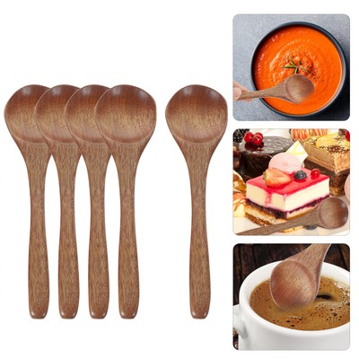 5pcs Small Wooden Spoons for Cooking Honey Tea Coffee Stirring Spoon Supply