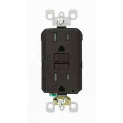 Leviton 15 Amp 125-Volt Duplex SmarTest Self-Test SmartlockPro Tamper, Brown